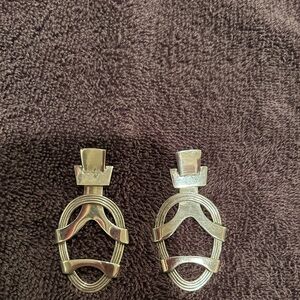 Erika Hult De Corral RIC Modernist Sculptural Sterling Silver Earrings Mexico